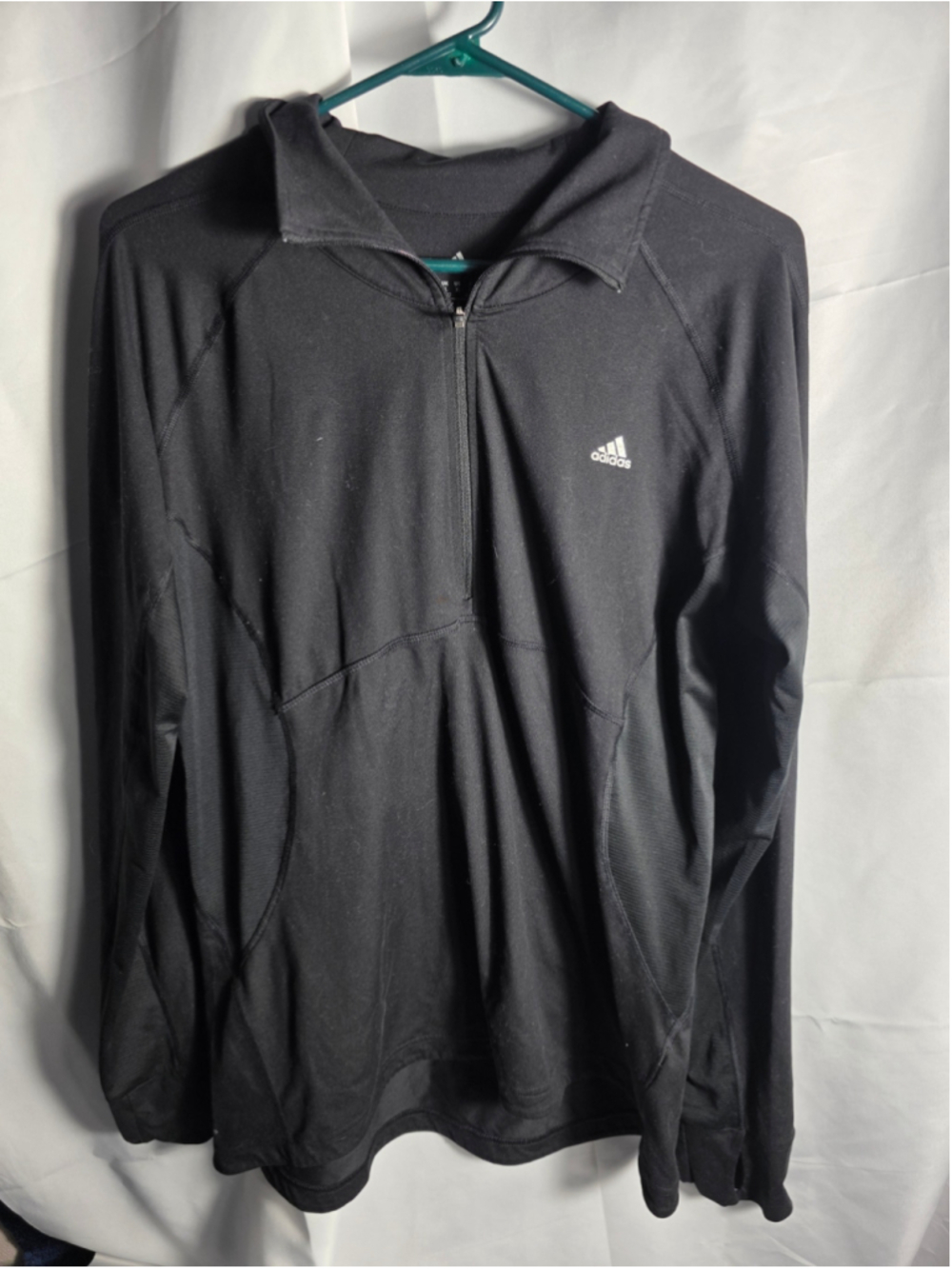 Women's Adidas Climalite Quarter-Zip Sweatshirt Black XL Athletic Workout